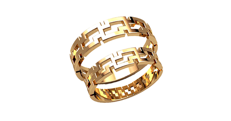 ко036 Кольца обручальные без вставок «Ритм, застывший в металле»