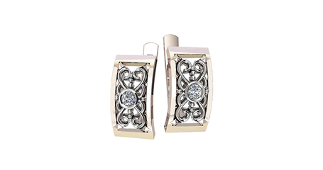 ко048 Серьги к обручальному кольцу 