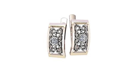 ко048 Серьги к обручальному кольцу 