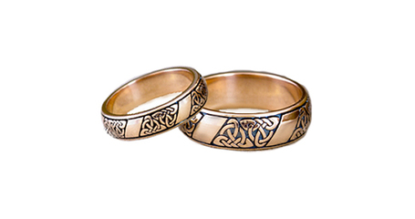ко060  Обручальные кольца с кельтскими орнаментами. 