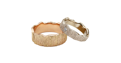 ко067 Кольца обручальные «Живая текстура вечных чувств»