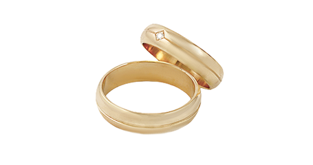 ко075 Обручальные кольца округлой классической формы, бесшовные