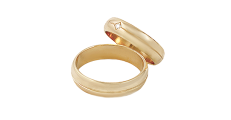 ко075 Обручальные кольца округлой классической формы, бесшовные