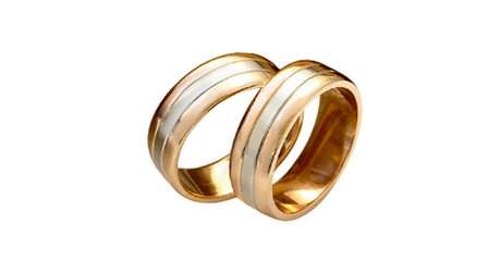 ко082-1 Трёхсоставные обручальные кольца в двух цветах золота 