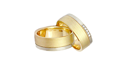 ко101 Комбинированные обручальные кольца 