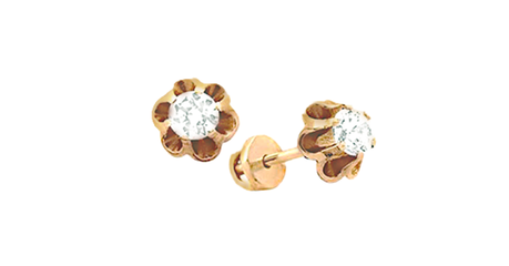 сц024 Серьги - пусеты «БУТОН ЦВЕТКА»