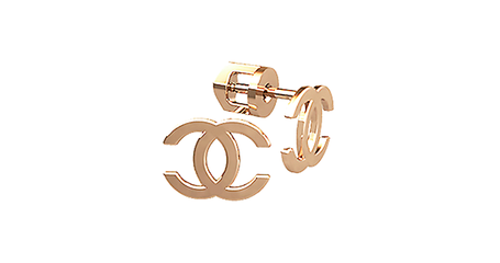 сц030 Серьги-пусеты в стиле CHANEL* без камней 