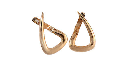 ср015 Серьги-треугольники без камней 