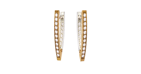 ср019 Серьги-треугольники с россыпью фианитов 