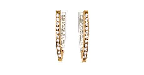 ср019 Серьги-треугольники с россыпью фианитов 