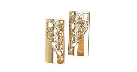 ср025 Прямоугольные  серьги из золота