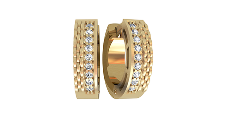 ср031 Серьги-крабики с дорожкой из фианитов 