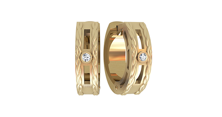 ср034 Серьги-крабики с фианитом 