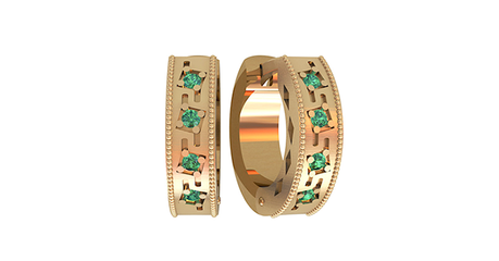 ср035 Серьги-крабики с фианитами 