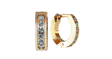 ср038 Миниатюрные серьги-крабики с фианитами 