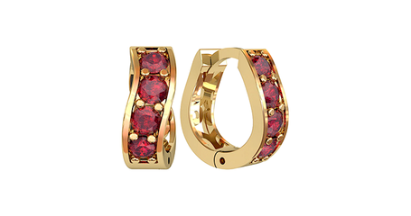 ср041 Серьги-крабики с цветными фианитами.