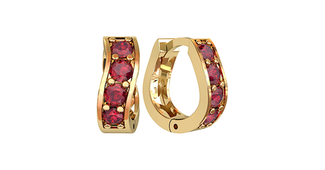 ср041 Серьги-крабики с цветными фианитами.