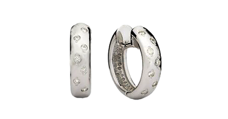 ср043 Серьги-крабики в белом золоте с фианитами