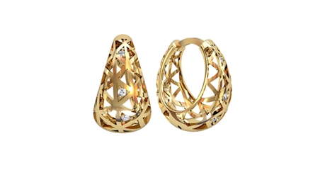 ср047 Серьги-корзинки в золоте