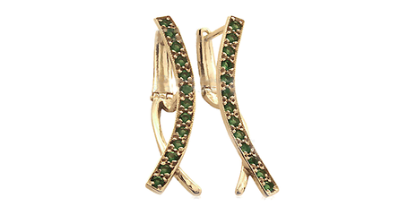 ср051 Роскошные золотые серьги