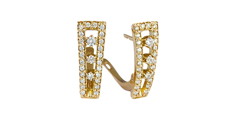 ср056 Золотые серьги с фианитами - максимум блеска