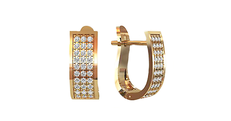 кт060 Золотые серьги с фианитами.