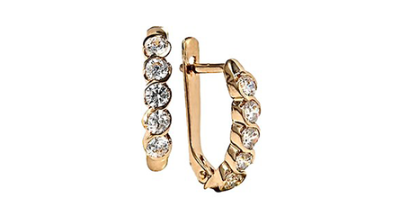 ср061 Серьги с фианитами в золоте.