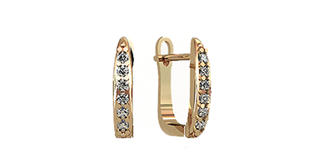 ср067 Миниатюрные серьги с фианитами 