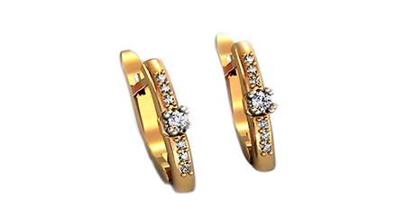 ср069 Серьги-палочки с фианитами 