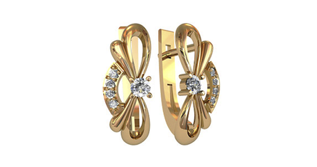 ср087 Серьги из золота для ежедневного ношения