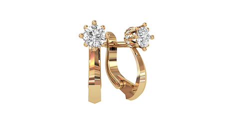 ср094 Серьги с крупными фианитами в оправе 