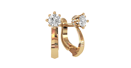 ср094 Серьги с крупными фианитами в оправе 