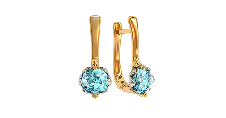 ср097 Серьги с голубыми фианитами  под топаз