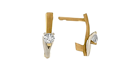 ср098 Комбинированные серьги с фианитами 