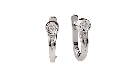 ср107 Серьги классические с камнями сверху 