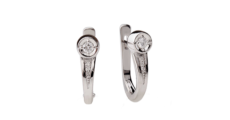 ср107 Серьги классические с камнями сверху 