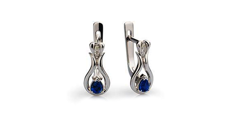 ср114 Серьги-капельки с фианитами 