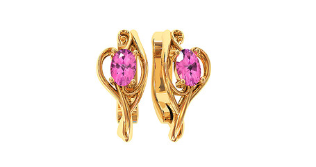 ср123 Золотые серьги с фианитами  