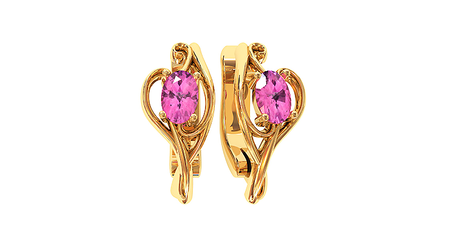 ср123 Золотые серьги с фианитами  