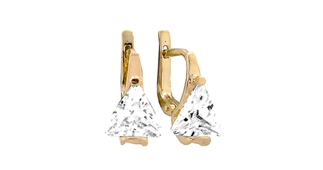 ср129 Серьги с треугольными фианитами 