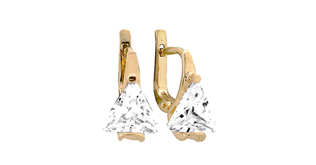 ср129 Серьги с треугольными фианитами 