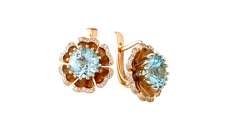 ср133 Роскошные женские серьги-цветы.