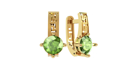 ср138 Серьги с греческим орнаментом и фианитами 