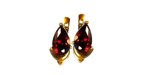 ср145 Золотые серьги-капельки 