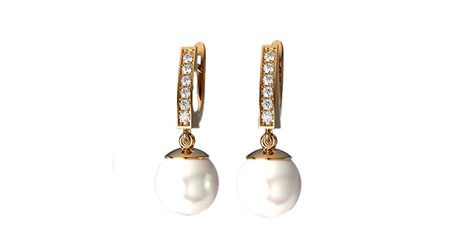 ср156 Серьги-подвески с жемчужинками 