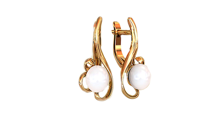 ср169 Серьги с белым жемчугом 