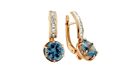 ср197 Серьги с крупными фианитами 