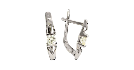 ср207 Серьги в белом цвете с фианитами.