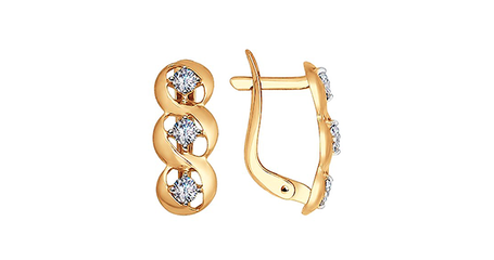 ср210 Серьги из золота с фианитами