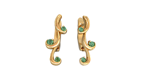 ср213 Серьги-веточки с фианитами 